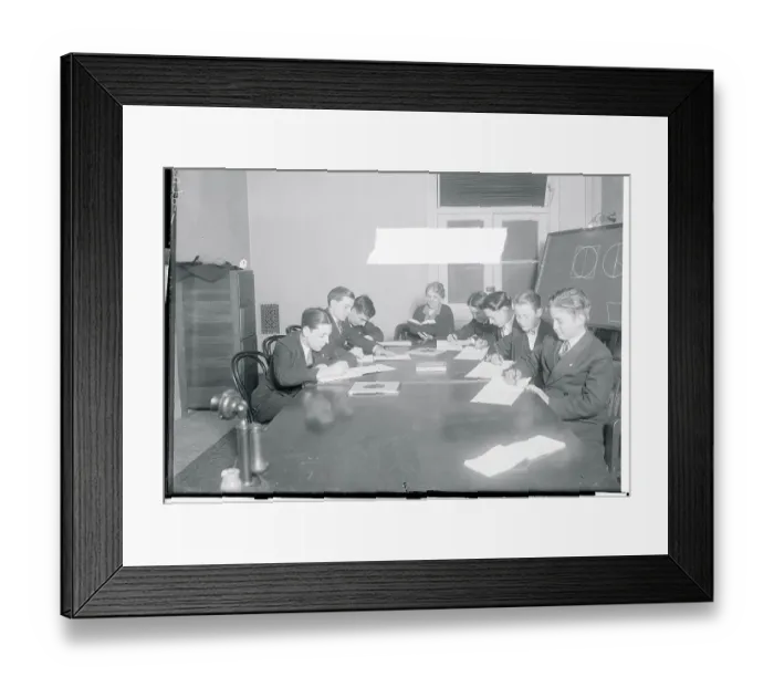 Framed Print : Congressional Pages Taking Classes Framed Print : Congressional Pages Taking Classes