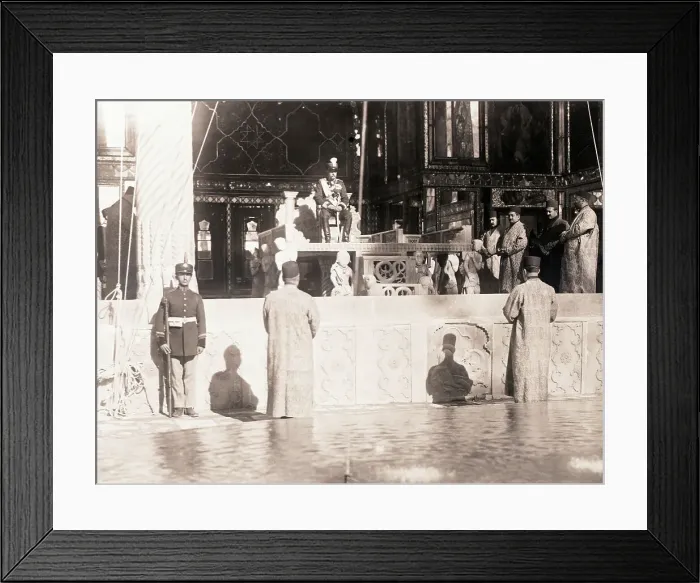 Framed Print : Reza Khan Pahlevi Seated on Throne Framed Print : Reza Khan Pahlevi Seated on Throne