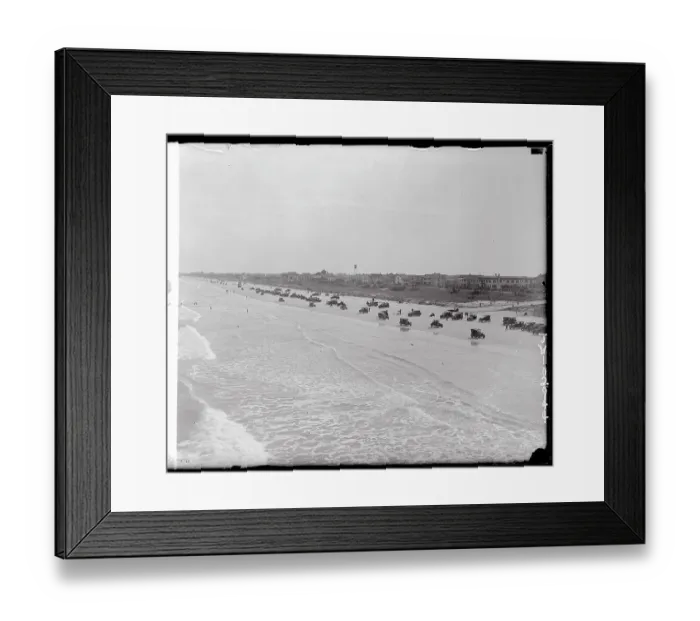 Framed Print : Cars Parked on the Beach Framed Print : Cars Parked on the Beach