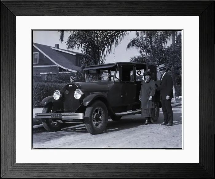 Framed Print : Mr. and Mrs. Tommy Ryan Outside Of Car Framed Print : Mr. and Mrs. Tommy Ryan Outside Of Car