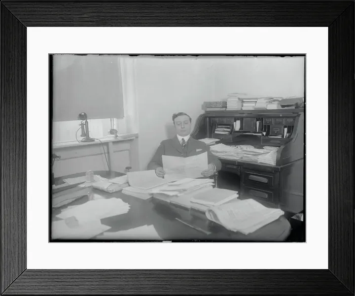Framed Print : John J. Gorman Sitting in His Washington Office Framed Print : John J. Gorman Sitting in His Washington Office