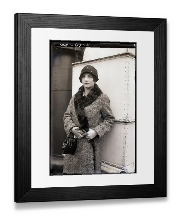 Framed Print : Helen Wills Moody Posing Aboard Ship Framed Print : Helen Wills Moody Posing Aboard Ship