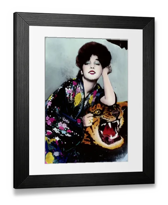 Framed Print : Actress Evelyn Nesbit Thaw on Tiger Rug Framed Print : Actress Evelyn Nesbit Thaw on Tiger Rug