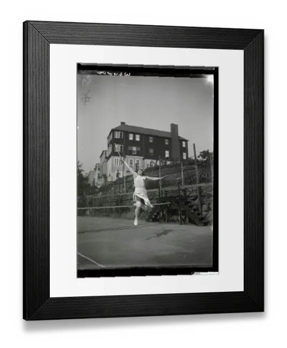 Framed Print : Woman Athlete Ida Schnall Playing Tennis Framed Print : Woman Athlete Ida Schnall Playing Tennis