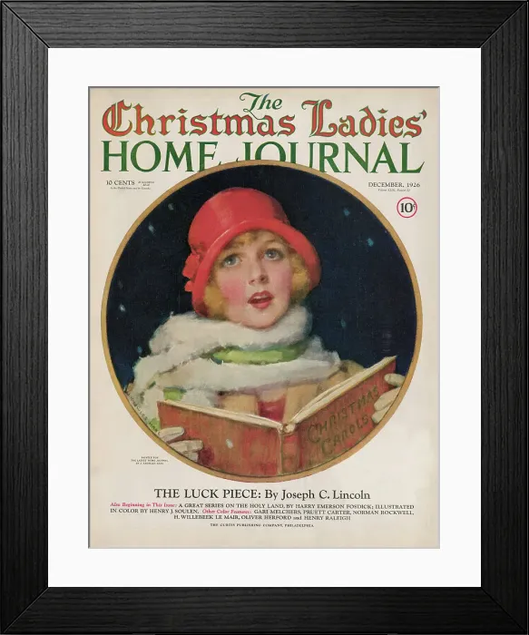 Framed Print : Woman Singing Hymns on Cover of Ladies Home Journal Framed Print : Woman Singing Hymns on Cover of Ladies Home Journal