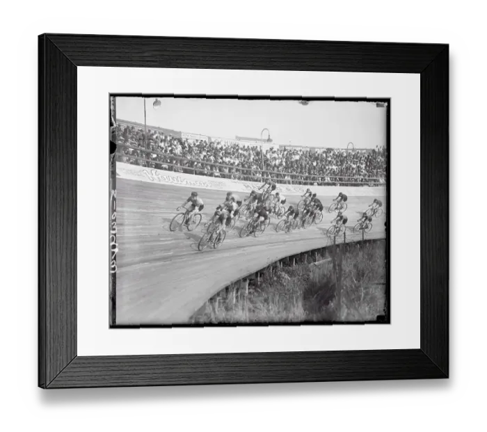 Framed Print : Sport Participants Riding Bicycles Around Track Framed Print : Sport Participants Riding Bicycles Around Track