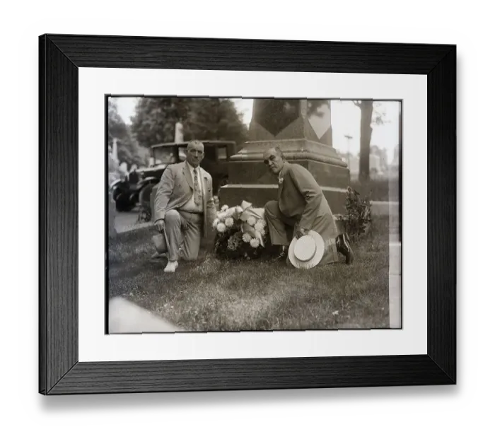 Framed Print : Tom Sharkey & Jim Jeffries At Grave Framed Print : Tom Sharkey & Jim Jeffries At Grave