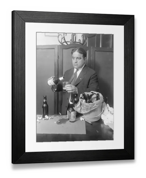 Framed Print : Representative LaGuardia Pouring Alcoholic Beverage
