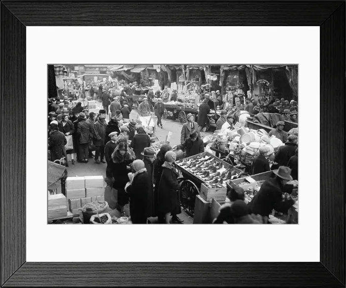 Framed Print : Shoppers Lower Eastside With Pushcarts Framed Print : Shoppers Lower Eastside With Pushcarts