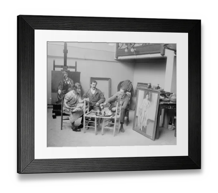 Framed Print : Suzanne Valadon Sharing a Drink With Colleagues Framed Print : Suzanne Valadon Sharing a Drink With Colleagues