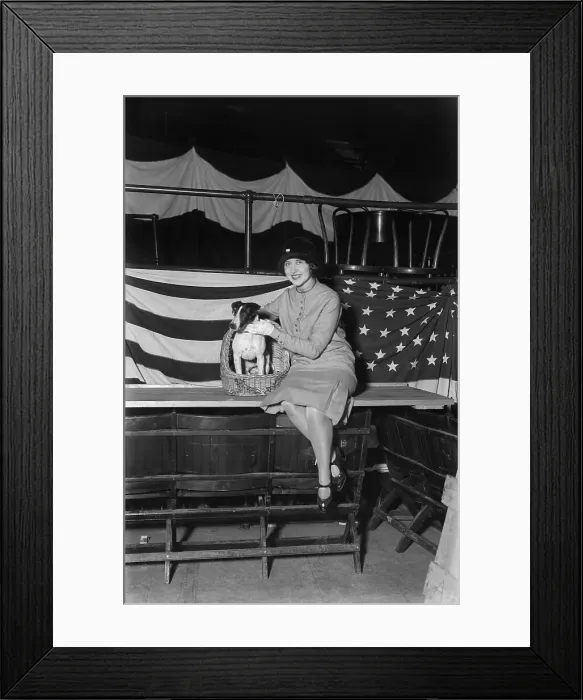 Framed Print : Genevieve Tobin with Dog at Kennel Club Show Framed Print : Genevieve Tobin with Dog at Kennel Club Show