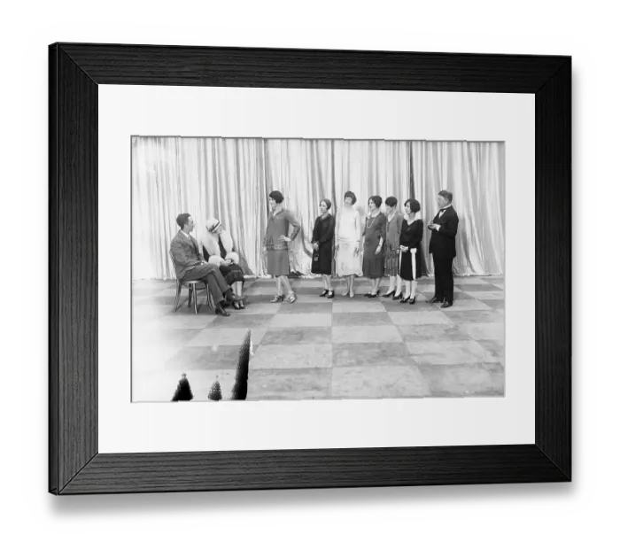 Framed Print : Artists Judging Miss Broadway Contest Framed Print : Artists Judging Miss Broadway Contest