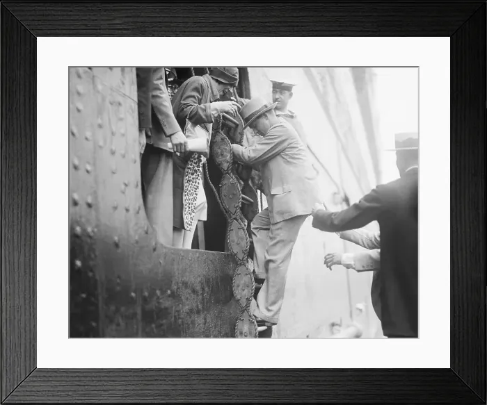 Framed Print : Bobby Jones Climbing Aboard Ship Framed Print : Bobby Jones Climbing Aboard Ship