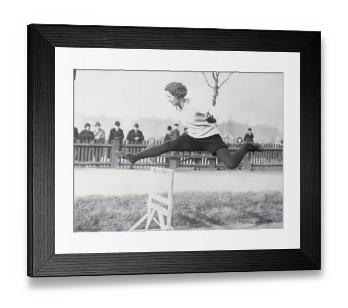 Framed Print : Mary Lines During Olympic Hurdle Jump Framed Print : Mary Lines During Olympic Hurdle Jump