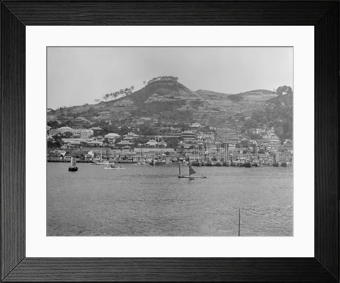 Framed Print : Hill and Water Scene of Yokohoma, Japan Framed Print : Hill and Water Scene of Yokohoma, Japan