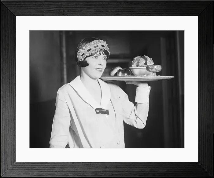 Framed Print : Waitress Carrying Tray Framed Print : Waitress Carrying Tray