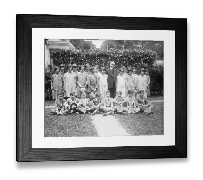 Framed Print : Pres. Coolidge W / Spelling Bee Contestant Framed Print : Pres. Coolidge W / Spelling Bee Contestant
