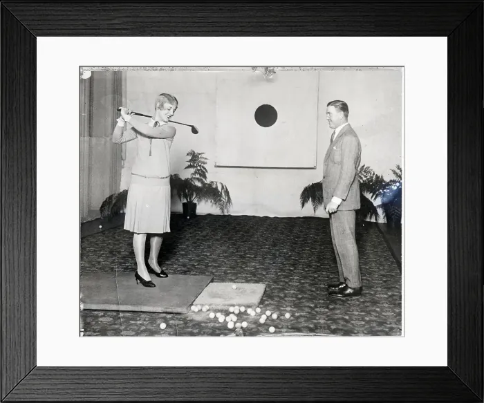 Framed Print : Justine Johnstone Plays Golf Indoors Framed Print : Justine Johnstone Plays Golf Indoors