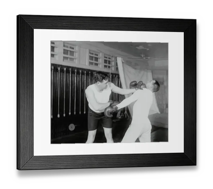 Framed Print : Babe Ruth Boxing with Trainer Framed Print : Babe Ruth Boxing with Trainer