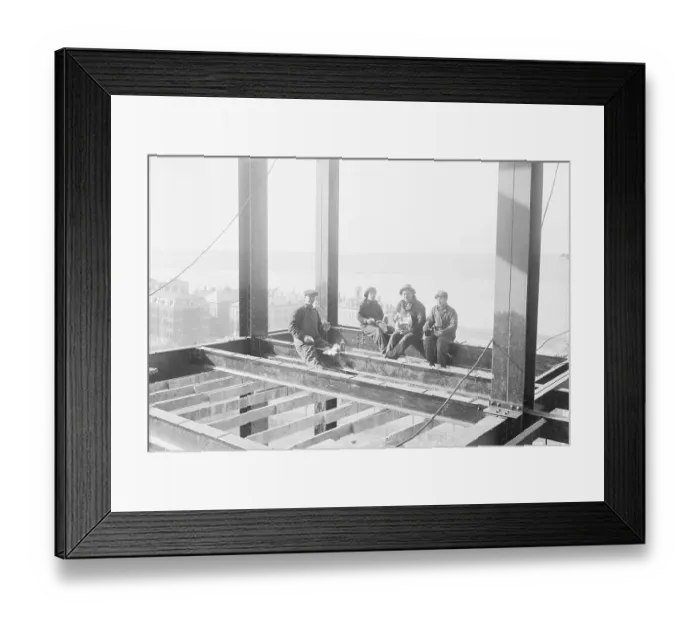 Framed Print : Construction Workers Enjoying Lunch Framed Print : Construction Workers Enjoying Lunch