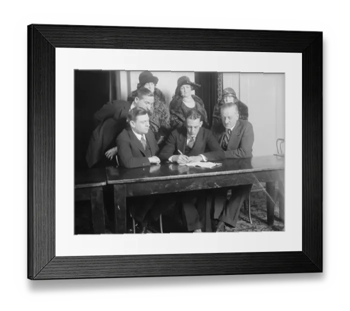 Framed Print : Red Grange Signing Contract Framed Print : Red Grange Signing Contract