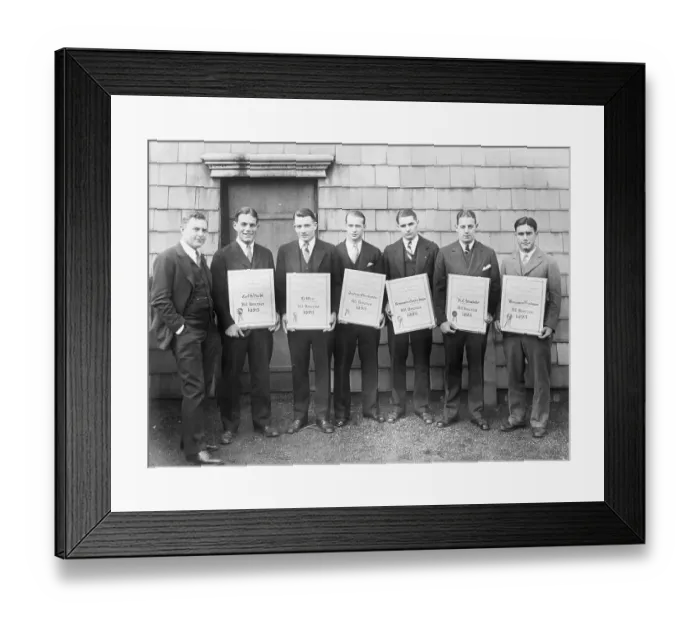 Framed Print : Tad Jones, Carl H. Diehl, Ed Weir, Andrew Oberlander, Ben Osterbaan, H.C. Sturhahm, and Benjamin Friedman Posing Framed Print : Tad Jones, Carl H. Diehl, Ed Weir, Andrew Oberlander, Ben Osterbaan, H.C. Sturhahm, and Benjamin Friedman Posing