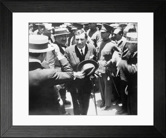 Framed Print : Arturo Allessandri Walks Between Soldiers Framed Print : Arturo Allessandri Walks Between Soldiers