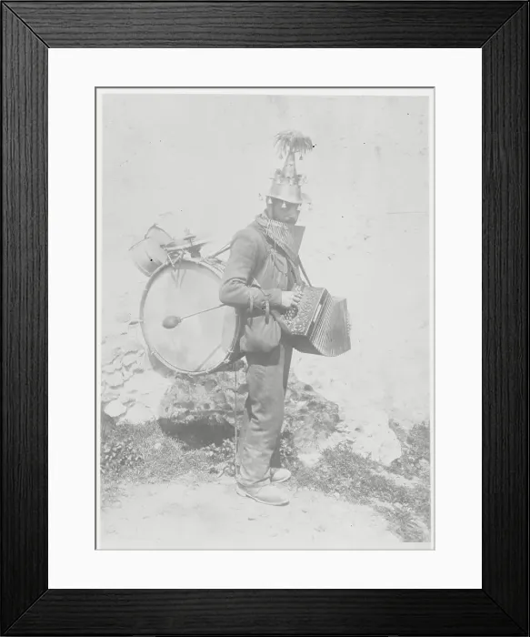 Framed Print : Italian Street Musician with His Instruments of Choice Framed Print : Italian Street Musician with His Instruments of Choice