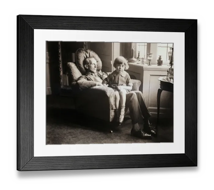 Framed Print : Christopher Robin on A.A. Milne's Lap Framed Print : Christopher Robin on A.A. Milne's Lap