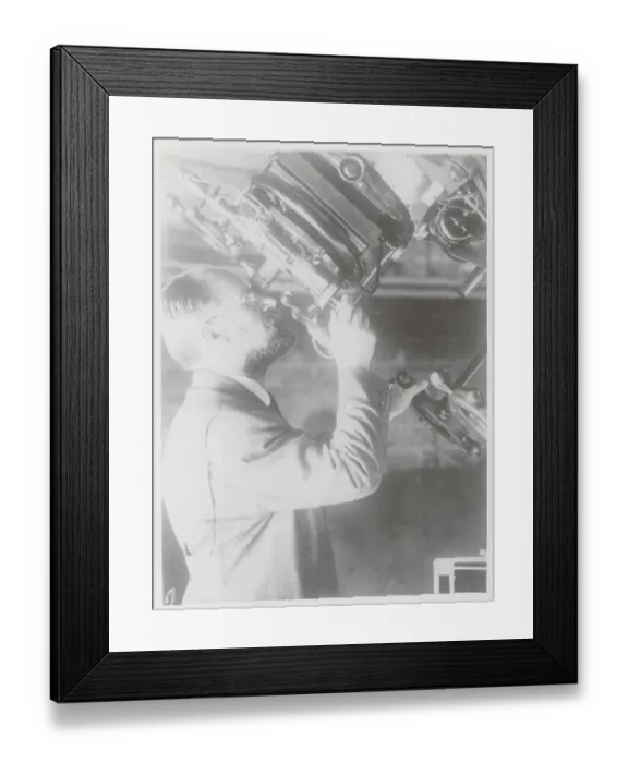 Framed Print : Professor George Van Biesbroeck Gazing Through Telescope Framed Print : Professor George Van Biesbroeck Gazing Through Telescope