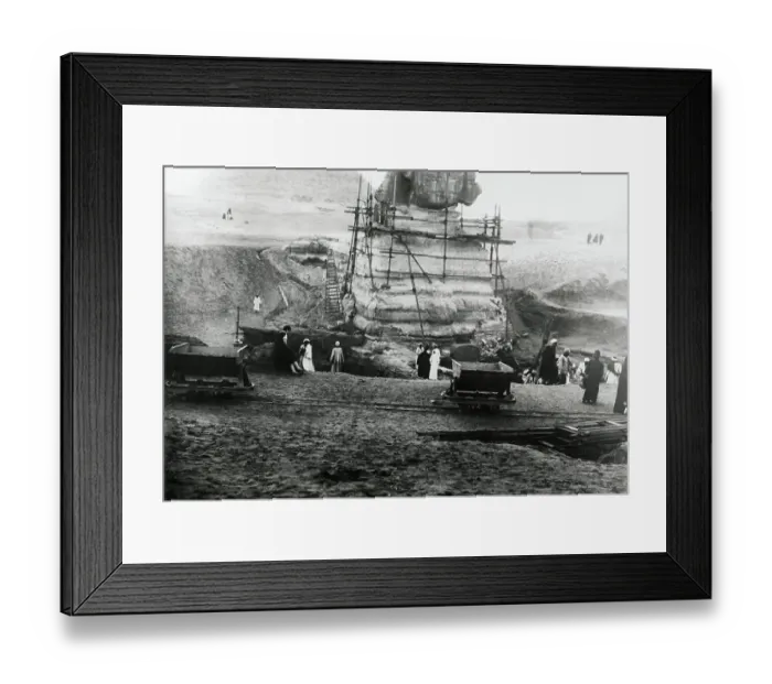 Framed Print : Engineers Reconstructing Sphinx Framed Print : Engineers Reconstructing Sphinx