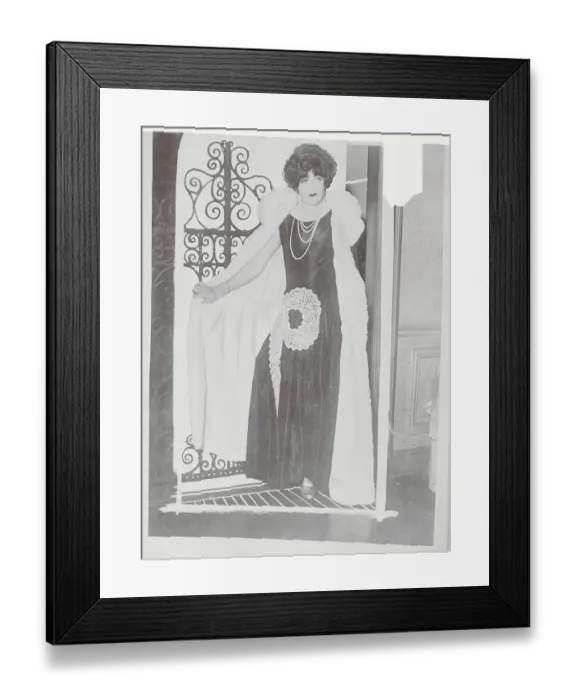 Framed Print : Female Socialite Posing in Parisian Fashion