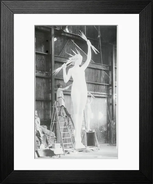 Framed Print : Statue for Birmingham Building Display Framed Print : Statue for Birmingham Building Display