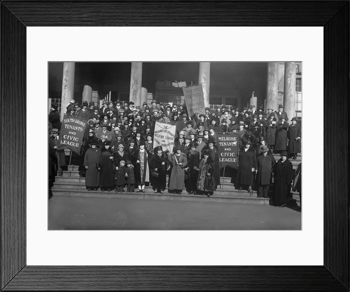 Framed Print : Tenant Rally with Banners at City Hall Framed Print : Tenant Rally with Banners at City Hall