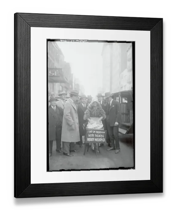 Framed Print : Woman Paying Off Election Bet Framed Print : Woman Paying Off Election Bet