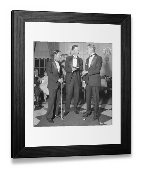 Framed Print : Golf Club Winners Exchanging Appraise