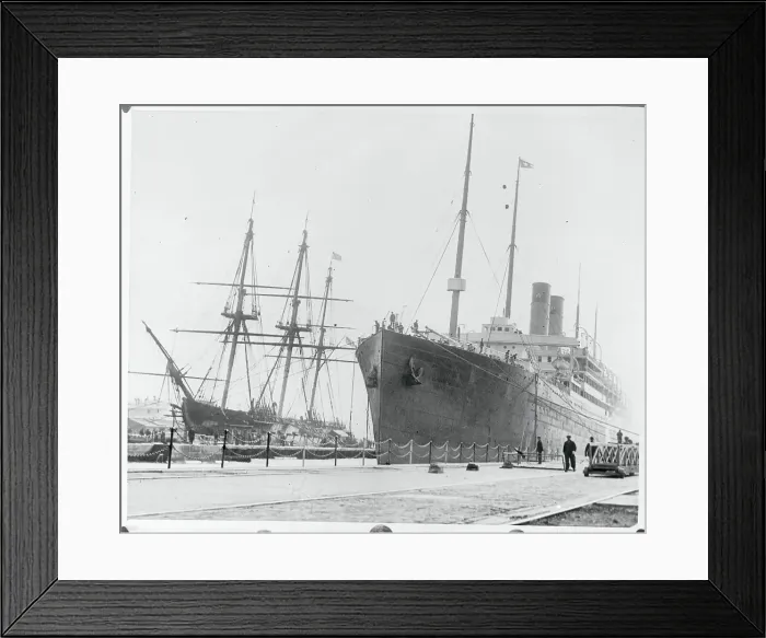 Framed Print : View of Large Ships at Pier Framed Print : View of Large Ships at Pier