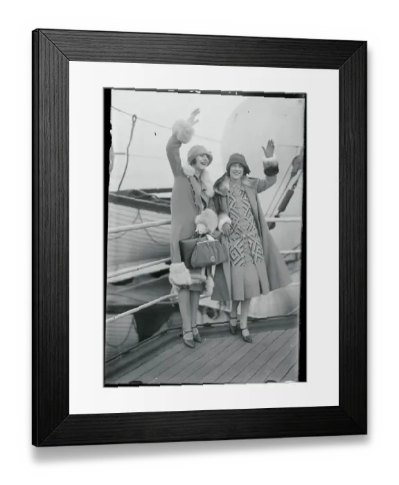 Framed Print : Broadway Performers Waving from Liner Framed Print : Broadway Performers Waving from Liner