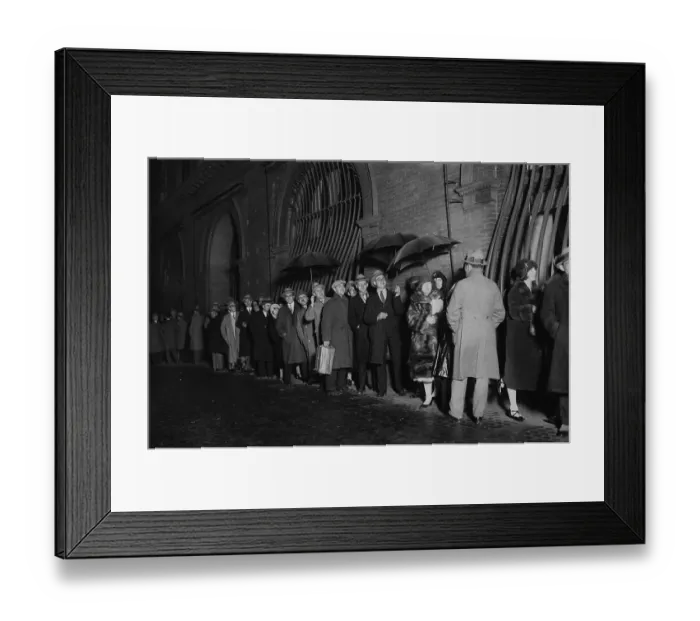 Framed Print : Line of People Waiting to Enter Opera Event