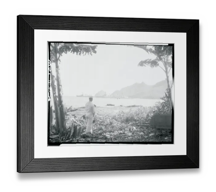 Framed Print : Lone Sailor Gazing From Shoreline Framed Print : Lone Sailor Gazing From Shoreline