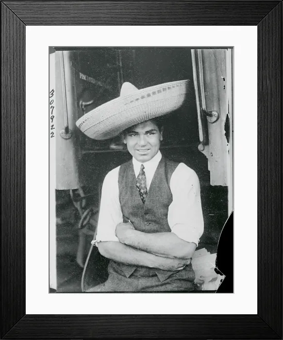 Framed Print : Boxer Jack Dempsey Posing in Mexican Hat