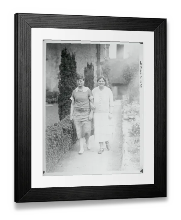 Framed Print : Viscountess Rhondda Strolling with Friend Framed Print : Viscountess Rhondda Strolling with Friend