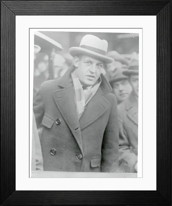 Framed Print : Football Player Red Grange Wearing Hat and Overcoat Framed Print : Football Player Red Grange Wearing Hat and Overcoat