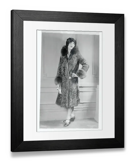 Framed Print : Model Wearing Caracul and Fox Fur Framed Print : Model Wearing Caracul and Fox Fur