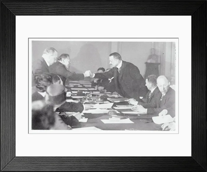 Framed Print : Russian and German Leaders Conferring in Conference Framed Print : Russian and German Leaders Conferring in Conference