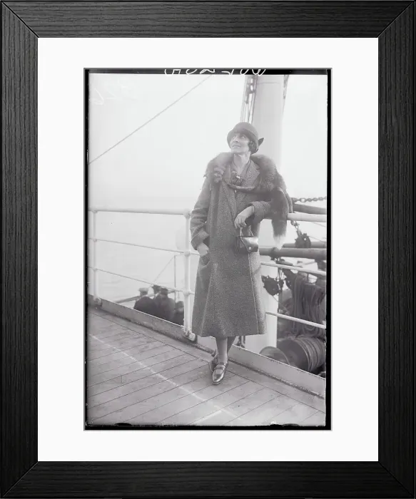 Framed Print : Actress Ruth Draper Posing on Ship Deck Framed Print : Actress Ruth Draper Posing on Ship Deck