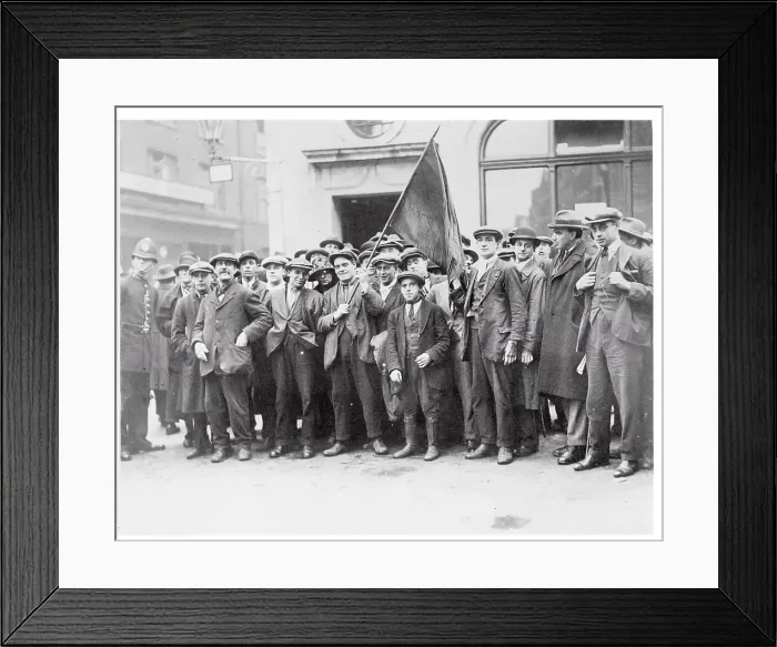 Framed Print : Men Participating in a Protest Framed Print : Men Participating in a Protest