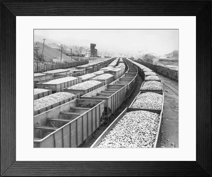 Framed Print : Train Cars Holding Coal Supplies Framed Print : Train Cars Holding Coal Supplies