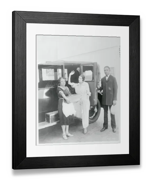 Framed Print : Actress Barbara La Marr Waving Near Car Framed Print : Actress Barbara La Marr Waving Near Car