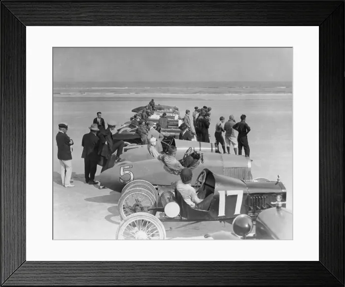 Framed Print : Auto Racing on Beach Framed Print : Auto Racing on Beach